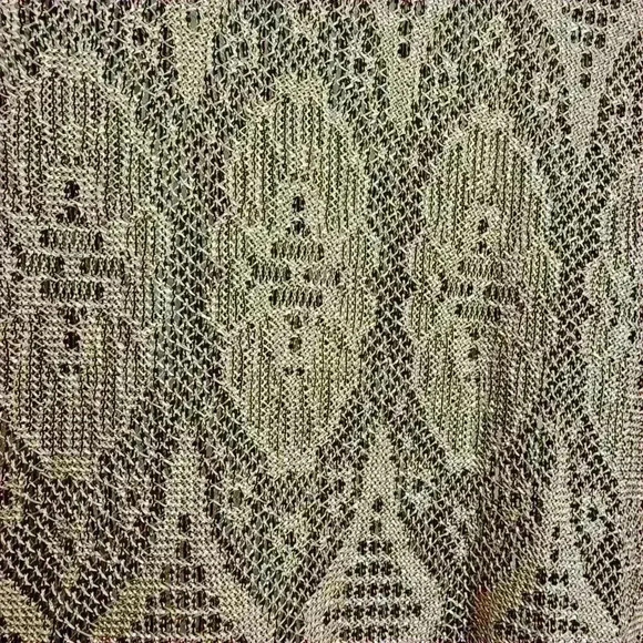 Vintage Sharade Nites Metallic Gold Fringe Blouse Women’s Boho 80s Made in USA - Picture 10 of 13